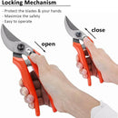 BUGUI 8" Gardening Scissors, Bypass Pruning Shears, 1" Cutting Capacity Sharp Garden Clippers with Low-friction Painted Stainless Steel Blade by GreenHaven Gardens