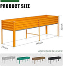 Land Guard Galvanized Raised Garden Bed with Legs, 96×24×32in Raised Garden Beds Outdoor with Drainage Holes, Planter Boxes Outdoor for Backyard, Patio, Balcony, 800lb Capacity, Cream Yellow by GreenHaven Gardens