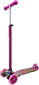 Maxi Scooter for Kids Ages 6-12 Lean-to-Steer 3 Wheel Scooter for Kids Ages 6-12 PU Light-Up Wheels Kids Scooter Adjustable Height Light Weight Aluminum Scooters T-Bar Colorful Design Printed by TinyTreasures Baby Boutique