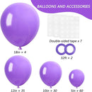RUBFAC 129pcs Purple Balloons Different Sizes 18 12 10 5 Inch, Lavender Lilac Latex Balloon Garland Arch Kit for Halloween Masquerade Party Decorations Birthday Anniversary Baby Shower Party Supplies by TinyTreasures Baby Boutique