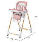 Mallify Convertible High Chairs for Babies and Toddlers, Height Adjustable Baby High Chair, High Chair with Removable Tray, Adjustable Backrest, Portable Baby Dinning Chair with Lockable Wheels by TinyTreasures Baby Boutique