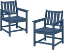 Patio Dining Chair Set of 2, HDPE Outdoor Dining Chair, Ergonomic HDPE Dining Chairs with Deep Seating, All Weather Outdoor Chairs Furniture for Backyard, Deck, Garden, Poolside, Navy by CozyNest Decor