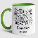 Customized Promoted To Grandma Accent Mug, New Grandma Pregnancy Announcement White Coffee Cup 11 15 Oz, Personalized Grandmother EST 2026 Ceramic Coffee Mug Gift For New Grandmother Nana Gigi Mimi by TinyTreasures Baby Boutique
