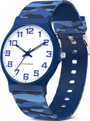 Kids Analog Watch Boys Girls, 30M Waterproof, Sports Watch for Boys, Easy to Read Children's Thin Dial Wrist Watches with Soft Band, for Ages 5-15 Kids Great Birthday Gifts Christmas Day by TinyTreasures Baby Boutique