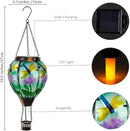 Starsoul Starsoul Dragonfly Hot Air Balloon Solar Lantern Glass Outdoor Hanging Hot Air Balloon Solar Flickering Flame Light Waterproof Garden Patio Yard Party Decorations by GreenHaven Gardens