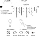 YASENN 300Led Icicle Style String Lights 29.5FT,Update Connectable 8 Lighting Modes with Timer Icicle Lights for Home Garden Outdoor Indoor Eave Decor (Blue and White LED White Cable) by GreenHaven Gardens