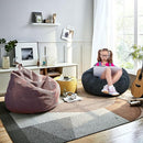Classic Bean Bag Chair, with Faux Rabbit Fur Cover for Teens and Kids, Memory Foam Bean Bag Chairs, Ultra Soft Faux Fur Fabric, 2.5 feet Round Fluffy Bean Bag Sofa by TinyTreasures Baby Boutique