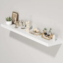 Floating Shelves for Wall, 55"W x 9.3"D x 1.5"H, Long Wooden Wall Mounted Display Shelves with Invisible Brackets for Living Room, Bedroom, Bathroom, Kitchen Decor and Storage, Set of 1, White by CozyNest Decor
