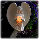 Solar Light Angel Statue, Unique Funeral Memorial Gifts, Light Up Angels in Loving Memory, Remembrance Gift for Loss of Loved One with Condolences Card by GreenHaven Gardens
