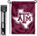 College Flags & Banners Co. Texas A&M Aggies Lone Star Garden Flag with Pole Stand Holder by GreenHaven Gardens