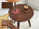 100% Solid Oak Round Side Table Set of 2, Small Bedside Table for Small Spaces, Living Room End Table with Stable Frame, Modern Nightstand for Bedroom Couch(Walnut, 17.71" D x 19.68" H) by CozyNest Decor