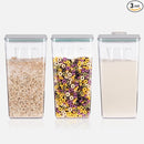 Ankou Airtight Pop Cereal Container, 3300ml Each Large Cereal Containers with Scoops Food Storage Canister Dispenser Perfect For Cereal Flour Spaghetti Rice Kitchen Organizing 3.5qt by TinyTreasures Baby Boutique