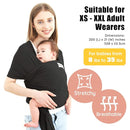 Acrabros Baby Wrap Carrier,Hands Free Baby Carrier Sling,Lightweight,Breathable,Softness,Perfect for Newborn Infants and Babies Shower Gift,Black by TinyTreasures Baby Boutique