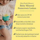 Earth Mama Baby Mineral Sunscreen Lotion SPF 40 | Non-Nano Zinc, Natural Water Resistant Sun Cream for Babies, Kids & Adults, 3-Ounce (2-Pack) by TinyTreasures Baby Boutique