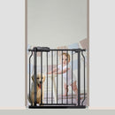 Walk Through Baby & Dog Gate 29-34 Inch, Tension Mounted No Drilling, Indoor Safety Gate for Stairs & Doorways, Metal Design for Kids and Pets, Black by TinyTreasures Baby Boutique