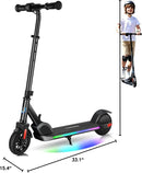 Caroma Electric Scooter for Kids Ages 6-12,150W/180WMotor,10 MPH Max Speed & 7 Miles,Colorful Lights,Adjustable Height & Speed,LED Display,Foldable Kids Electric Scooter 132 Lbs Max Load,Idea Gift by TinyTreasures Baby Boutique