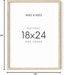 HAUS AND HUES Beige 18 x 24 Poster Frame - 18 x 24 Picture Frame, Wall 18x24 Frame, 18x24 Wood Frame, 24x18 Poster Frame, Wooden Picture Frame 18 x 24, Art 18 x 24 Frame (Beige Oak Frame) by CozyNest Decor