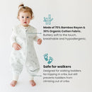 Tealbee Dreamsuit: Toddler Sleep Sack with Feet 3T 4T - 0.8 TOG Lightweight Baby Wearable Blanket for Walkers - Rayon made from Bamboo, Organic Cotton Sleeping Bag - Croissant by TinyTreasures Baby Boutique