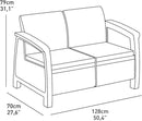 Keter Corfu 4 Piece Set All Weather Outdoor Patio Garden Furniture with Cushions, Charcoal by GreenHaven Gardens