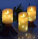 DANIP Ivory LED flameless Candle, with Embedded Star String, 3-Piece LED Candle Set, with 11 Button Remote Control, 24-Hour Timer Function, Dancing Flame, Real Wax, Battery Powered. (Ivory) by CozyNest Decor