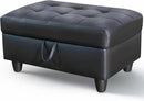 Ottoman Rectangular Storage Ottoman Bench, Faux Leather Footrest, Coffee Table, Stool Footstool with Hinged Lid for Living Room, Bedroom, Entryway, Black, 35"x23.5"x17.5" by CozyNest Decor