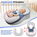 Baby Lounger Pillow, Adjustable Strap Incline Cushion for Breastfeeding & Bottle Time for Tummy Play by TinyTreasures Baby Boutique