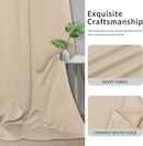Easy-Going Blackout Door Curtains for Bedroom, Solid Thermal Insulated Grommet and Noise Reduction Window Drapes, Room Darkening Curtains for Living Room, 1 Panel (100x84 in, Beige) by CozyNest Decor