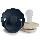 FRIGG Daisy SilkySoft Silicone Baby Pacifier | Made in Denmark | BPA-Free (Dark Navy/Sandstone, 6-18 Months) by TinyTreasures Baby Boutique
