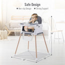3 in 1 Baby High Chair,Adjustable Convertible Infant Baby Feeding Chair Booster for Eating with Detachable Double Tray,5 Point Harness,Deep Gray by TinyTreasures Baby Boutique