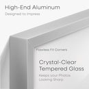 Homeforia 16x16 Silver Picture Frame, High End Metal 16 x 16 Square Frame with Mat 12 x 12 Photo, 16x16 Poster Frames Matted to 12x12 Print, 16 by 16 Hanging Frames, Tempered Glass, Wall Kit, Set of 1 by CozyNest Decor