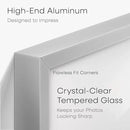 Homeforia A2 Poster Frame Silver, High End Metal A2 Picture Frames Silver with Mat A3 Print, 16.5x23.4 Frames Matted to 11.7x16.5 Photo, 16.5 by 23.5 Hanging Frames, Tempered Glass, Wall Kit, Set of 1 by CozyNest Decor