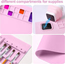 AWOKE Silicone Painting Mat for Table Protection - 20"X16" Washable Art Mat with 1 Water Cup for Kids - Craft Mat has 12 Color Dividers - 2 Paint Palettes (Pink), Toddler Activities, Girl Boy Gifts by TinyTreasures Baby Boutique