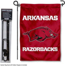College Flags & Banners Co. Arkansas Razorbacks Garden Flag with Stand Holder by GreenHaven Gardens