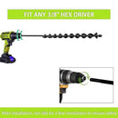 TCBWFY 24 Inch Auger Drill Bit for Planting - 1.2"x24" Long Handle Easy Planter Garden Auger - Bulb & Bedding Plant Augers - Post Hole Digger for 3/8”Hex Drive Drill by GreenHaven Gardens