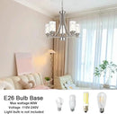 BONLICHT 5 Light Modern Chandeliers Brushed Nickel Kitchen Island Dining Room Lighting Fixtures Ceiling Hanging Clear Hammered Glass Pendant Lamp Transitional Pendant Lights for Living Room Foyer by CozyNest Decor