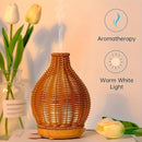 Aromatherapy Essential Oil Diffuser Rattan Woven Aroma Diffuser with Warm Light 80ML Cool Mist Humidifier Waterless Auto Shut-off for Home,Baby Bedroom,Office by TinyTreasures Baby Boutique