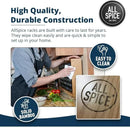 AllSpice Spice Rack Organizer, Wood, 525 Unique Labels, Countertop or Wall Mount, Includes 30 4oz Jars- Matte Black by CozyNest Decor