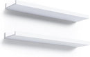 23.6 Inches Long Floating Shelves Wall Mounted, 2 Set Modern White Wall Shelf for Bedroom, Nursery Book Shelf with Lip, Picture Ledge Shelf for Wall Decor Living Room Bathroom Kitchen- White by TinyTreasures Baby Boutique