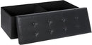 SUPER DEAL 43 Inch Folding Storage Ottoman Bench, Faux Leather Storage Chest Shoes Bench with Divider Padded Seat Couch Footrest for Bedroom Entryway, 660 lbs Capacity 43"x 15"x 15", Black by CozyNest Decor