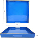 Spsyrine Blue Decorative Tray for Living Room, Square Modern Plastic Coffee Serving Table Tray for Ottoman Bathroom Kitchen,13"*13" by CozyNest Decor