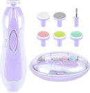 Baby Nail Trimmer Electric, 6 in 1 Baby Nail File Clippers Infant Grooming Kit Manicure Set for Toddler or Adults, Purple by TinyTreasures Baby Boutique