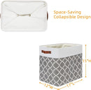 DULLEMELO Storage Baskets Large 17"x12"x15" Foldable Rectangular Storage Bins Baskets for Organizing [2 Pack] Fabric Nursery Storage Baskets for Home,Office,Closet,Clothes,Toys (White&Lattice Grey) by TinyTreasures Baby Boutique