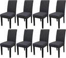 JQinHome Dining Room Chair Covers Set of 8, High Stretch Chair Slipcover Removable Washable Chair Seat Protector Cover for Home Party Hotel Wedding Ceremony (Grey) by CozyNest Decor
