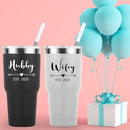 Mamihlap Hubby & Wifey Est 2025 Travel Mug 30oz Tumbler.Valentine’s Day Gifts.Anniversary Wedding Engagement Gifts.Gift for Couple Her Him Bridal Shower Husband Wife Newlywed Couple.(Black&White) by TinyTreasures Baby Boutique