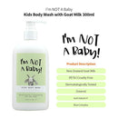 I'm NOT A Baby! Kids Body Wash– Dermatologist Tested, Allergen free, Cruelty-free, PETA, Gentle for Kids, Goat Milk, 10 Fl Oz by TinyTreasures Baby Boutique