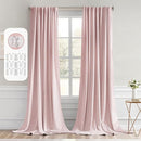 MIULEE Baby Pink Back Tab Blackout Curtains 96 Inch Long 2 Panels Set for Living Room Bedroom, Rod Pocket/Pinch Pleated Long Thermal Insulated Room Darkening Light Blocking Floor to Ceiling Drapes by TinyTreasures Baby Boutique