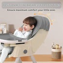 High Chairs for Babies and Toddlers, 4 in 1 Convertible Baby High Chair, Portable High Chair for Travel with Adjustable Height and Back, Foldable HighChair with Wheels& Pu Cushion (Grey) by TinyTreasures Baby Boutique