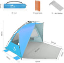 Oileus XX-Large Beach Tent Sun Shelter for 5-6 Person Portable Sun Shade Instant Pop Up Tent for Beach with Carrying Bag, Stakes, 6 Sand Pockets, Anti UV for Fishing Hiking Camping Blue by TinyTreasures Baby Boutique