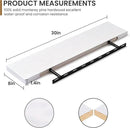Fun Memories Farmhouse Floating Shelves - 8 Inch Deep Rustic Wood Wall Shelf - Premium Solid Pine Wood Storage Shelf for Kitchen Living Room Bedroom - 30" W x 8" D - Set of 2 - White by CozyNest Decor