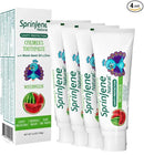SprinJene Natural Kids Toothpaste, Watermelon | Natural Children’s Toothpaste for Cavity Protection | Fluoride Toothpaste for Toddlers | 4 Pack by CozyNest Decor